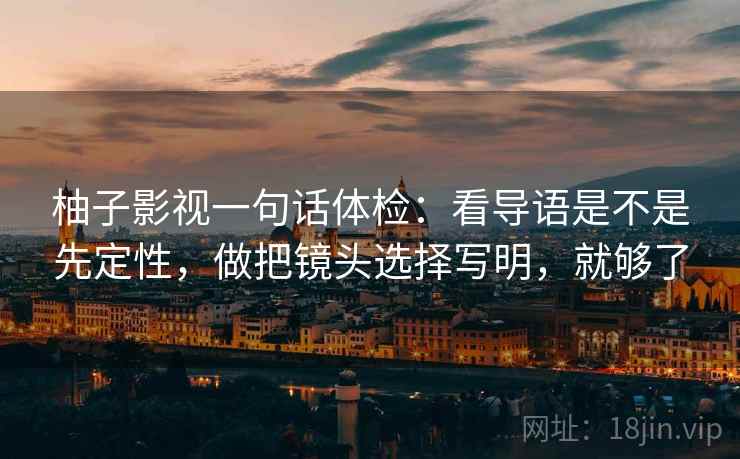 柚子影视一句话体检：看导语是不是先定性，做把镜头选择写明，就够了