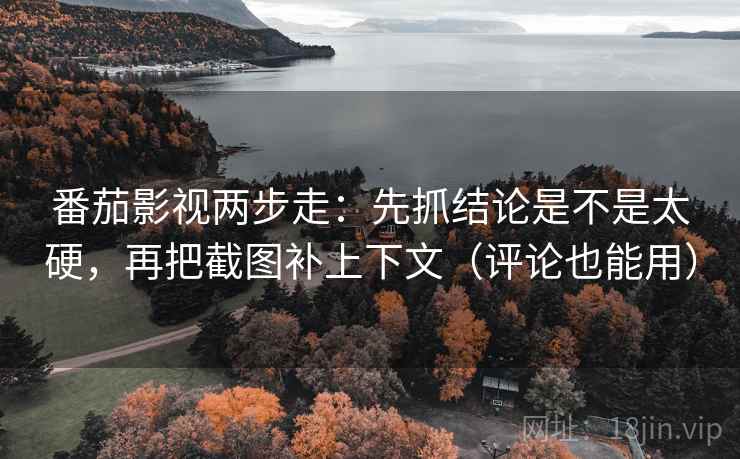 番茄影视两步走：先抓结论是不是太硬，再把截图补上下文（评论也能用）